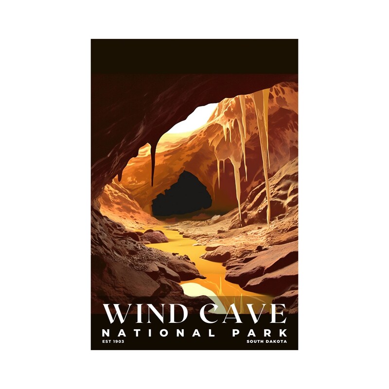 Wind Cave National Park Poster, Travel Art, Office Poster, Home Decor | S3
